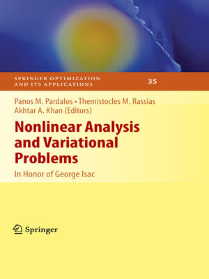 cover image of Nonlinear Analysis and Variational Problems